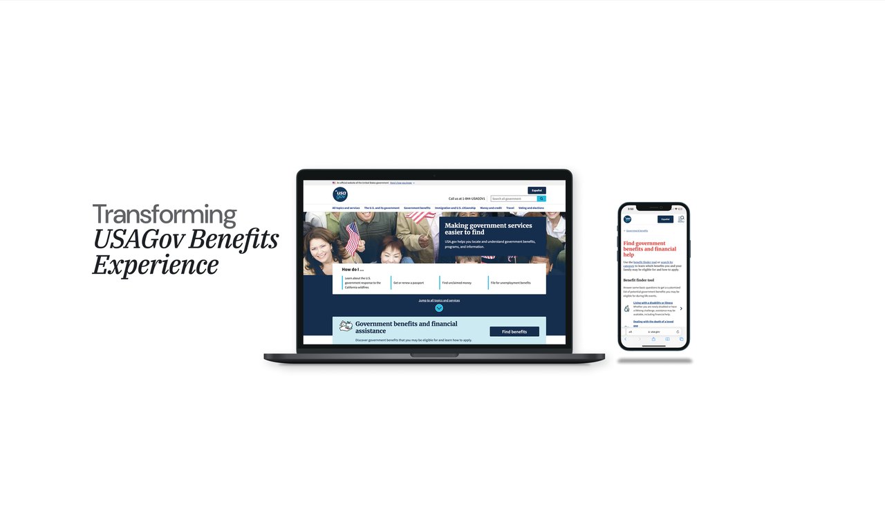 USAGov benefits — redesigned desktop & mobile experience